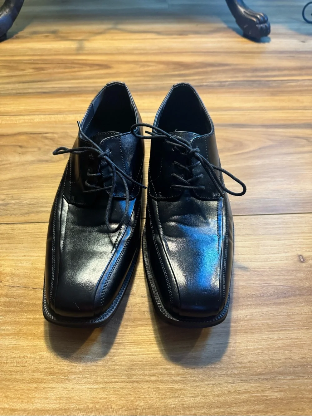 jf j.ferrar Black Faux Leather Lace-Up Derby Dress Shoes